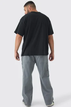 Plus Day Off Print Oversized T-shirt In Black | BoohooMAN UK