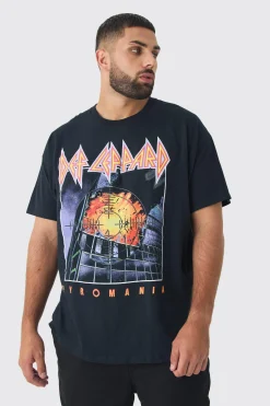 Plus Def Lepard License Graphic T-shirt | BoohooMAN UK