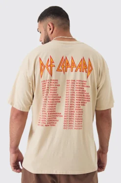 Plus Def Leppard License Tour Graphic T-shirt | BoohooMAN UK