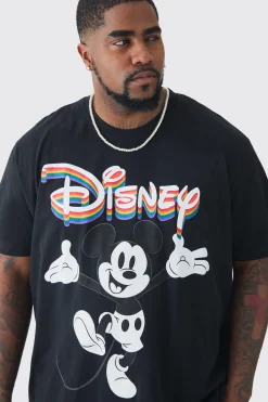 Plus Disney Mickey Mouse Pride License T-shirt | BoohooMAN UK