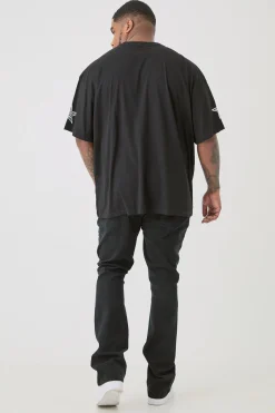 Plus Distressed Stretch Skinny Flared Jeans | BoohooMAN UK