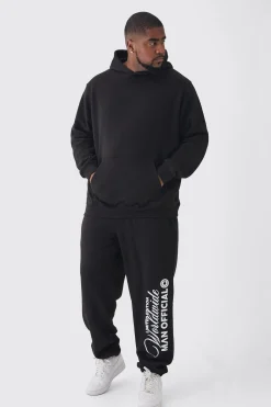 Plus Doberman Graphic Back Print Oversized Tracksuit | BoohooMAN UK