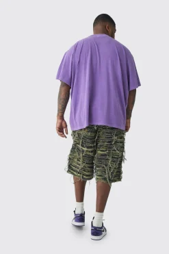 Plus Doodle Skull Homme Printed T-shirt In Purple | BoohooMAN UK