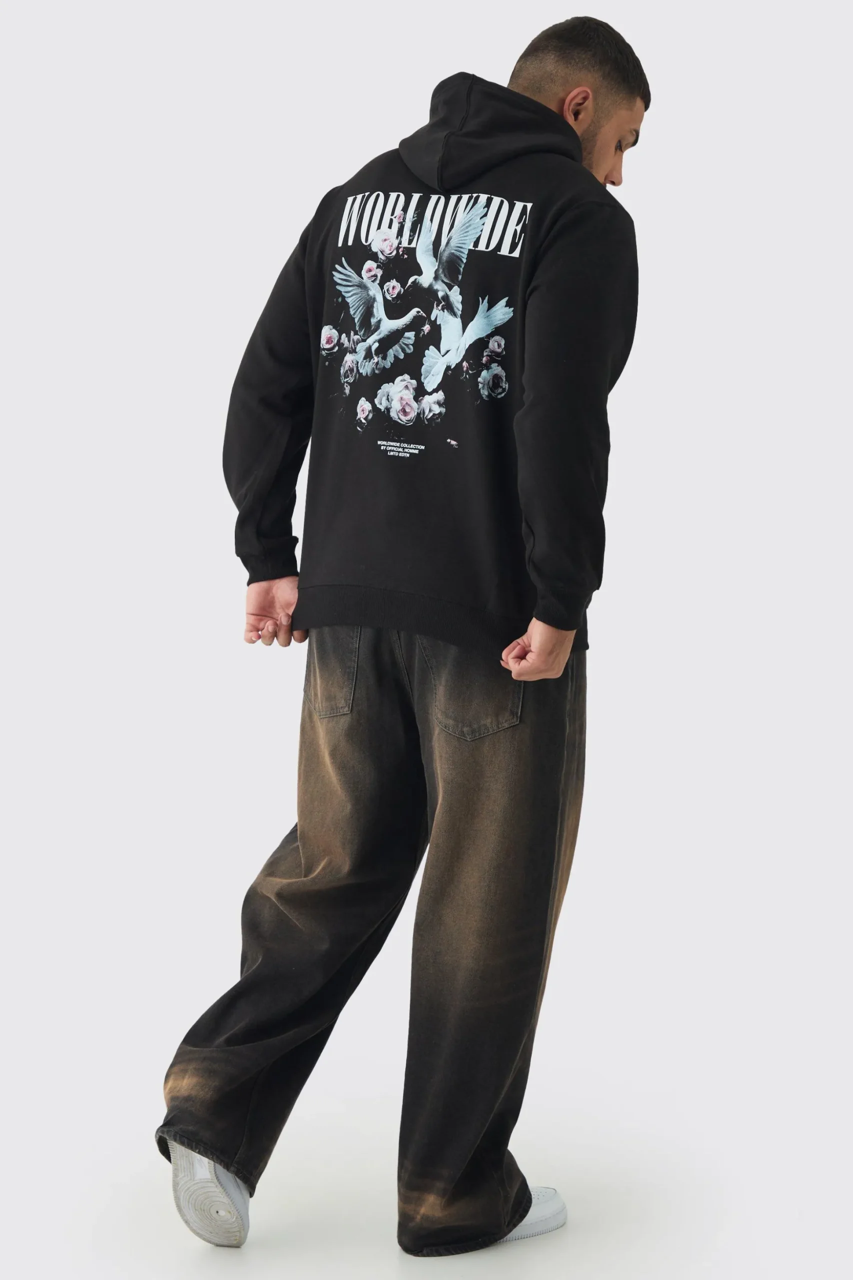Plus Dove Worldwide Regular Fit Hoodie | BoohooMAN UK