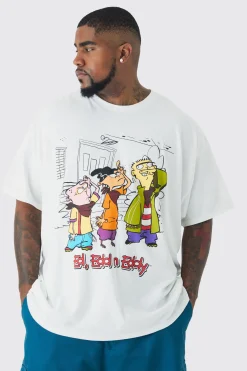 Plus Ed Edd N Eddy License Print T-shirt In White | BoohooMAN UK
