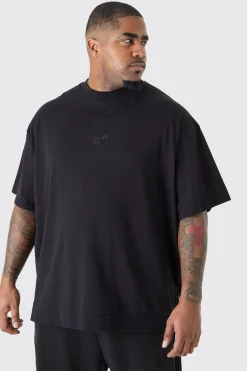 Plus EDITION Oversized Heavyweight Zip Hem T-shirt | BoohooMAN UK