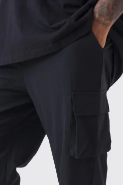 Plus Elastic Lightweight Stretch Skinny Cargo Trouser | BoohooMAN UK