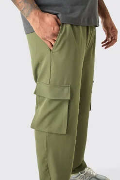 Plus Elastic Lightweight Skinny Cargo Trouser | BoohooMAN UK