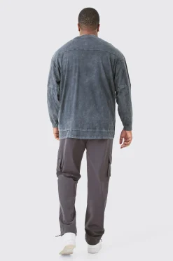Plus Elastic Waist Lightweight Stretch Skinny Cargo Trouser | BoohooMAN UK