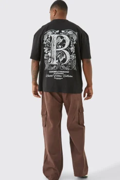 Plus Elasticated Waist Relaxed Fit Cargo Trousers | BoohooMAN UK