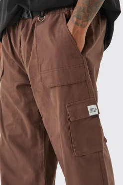 Plus Elasticated Waist Relaxed Fit Cargo Trousers | BoohooMAN UK