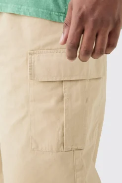 Plus Elasticated Waist Relaxed Fit Cargo Jorts | BoohooMAN UK