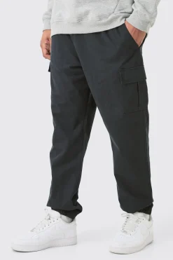 Plus Elasticated Waist Slim Fit Cargo Trousers | BoohooMAN UK