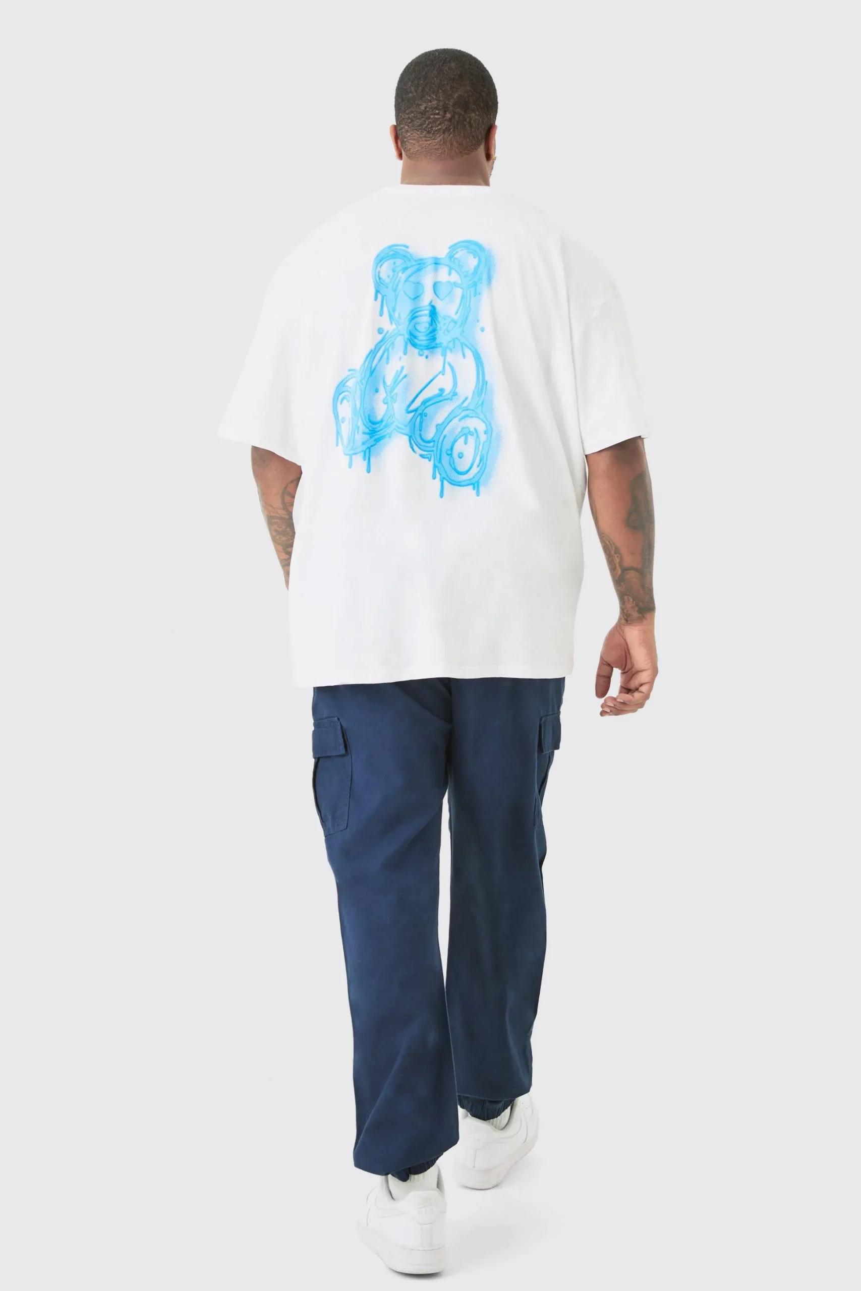 Plus Elasticated Waist Slim Fit Cargo Trousers | BoohooMAN UK