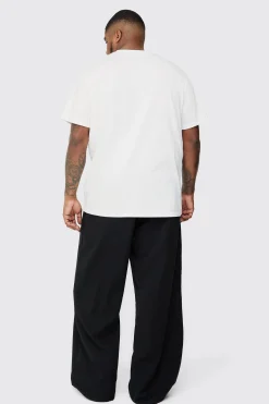 Plus Elasticated Waist Smart Relaxed Fit Trousers | BoohooMAN UK