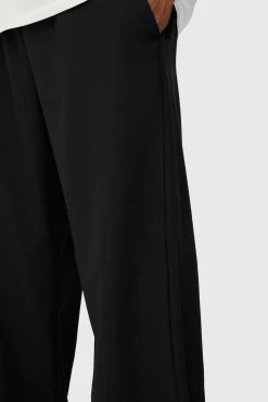 Plus Elasticated Waist Smart Relaxed Fit Trousers | BoohooMAN UK