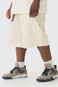 Plus Elasticated Waistband Smart Pocket Jort | BoohooMAN UK
