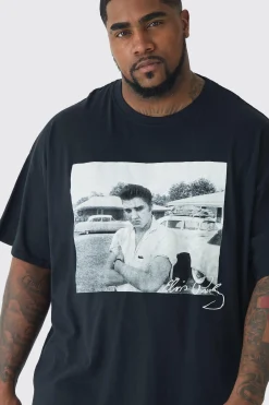 Plus Elvis Presley License Graphic T-shirt | BoohooMAN UK