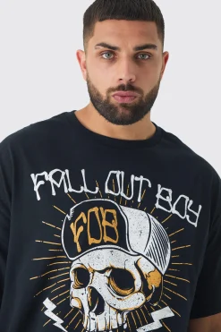 Plus Fall Out Boy License Print T-shirt | BoohooMAN UK