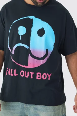 Plus Fall Out Boy License Print T-shirt | BoohooMAN UK