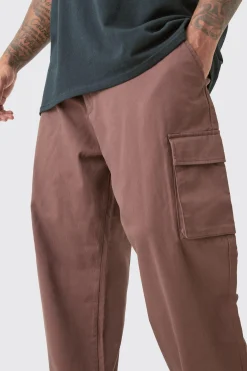 Plus Fixed Waist Relaxed Fit Cargo Trousers | BoohooMAN UK
