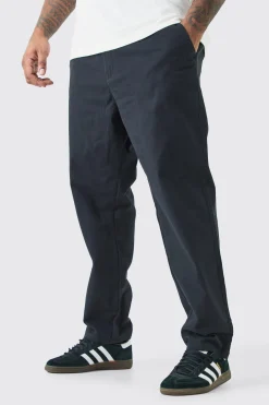 Plus Fixed Waist Straight Fit Chino Trousers | BoohooMAN UK