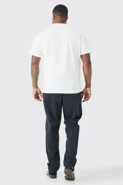 Plus Fixed Waist Straight Fit Chino Trousers | BoohooMAN UK