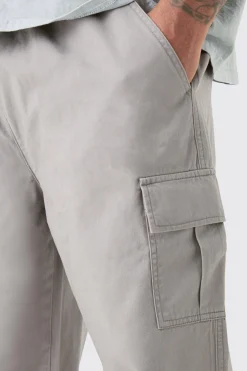 Plus Fixed Waist Straight Fit Cargo Trousers | BoohooMAN UK