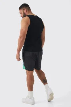 Plus Flame Hem Print Swim Shorts | BoohooMAN UK