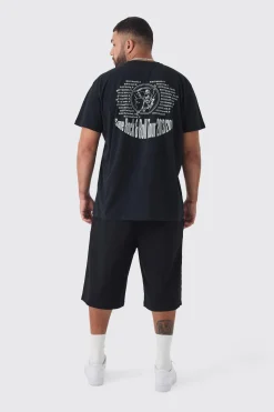 Plus Front Pocket Twill Overdyed Cargo Jort | BoohooMAN UK