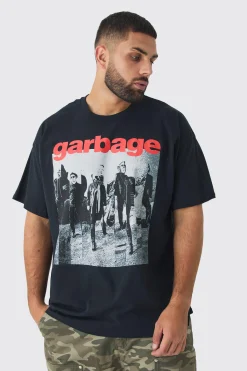 Plus Garbage License Print T-shirt | BoohooMAN UK