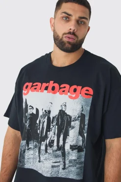 Plus Garbage License Print T-shirt | BoohooMAN UK
