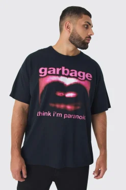 Plus Garbage License Print T-shirt | BoohooMAN UK