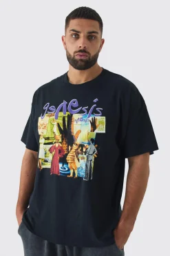 Plus Genesis License Print T-shirt | BoohooMAN UK