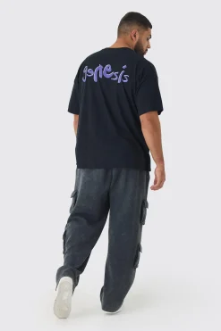 Plus Genesis License Print T-shirt | BoohooMAN UK