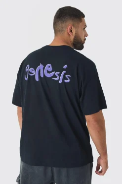 Plus Genesis License Print T-shirt | BoohooMAN UK