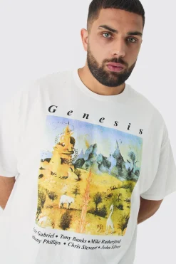 Plus Genesis License Print T-shirt | BoohooMAN UK