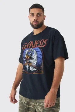 Plus Genesis License Print T-shirt | BoohooMAN UK