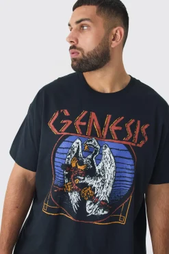 Plus Genesis License Print T-shirt | BoohooMAN UK