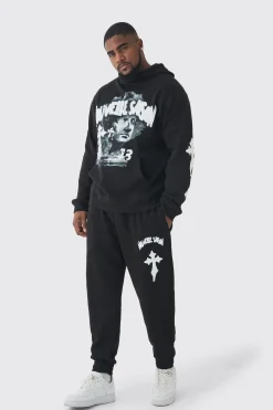 Plus Gothic Renaissance Oversized Tracksuit | BoohooMAN UK