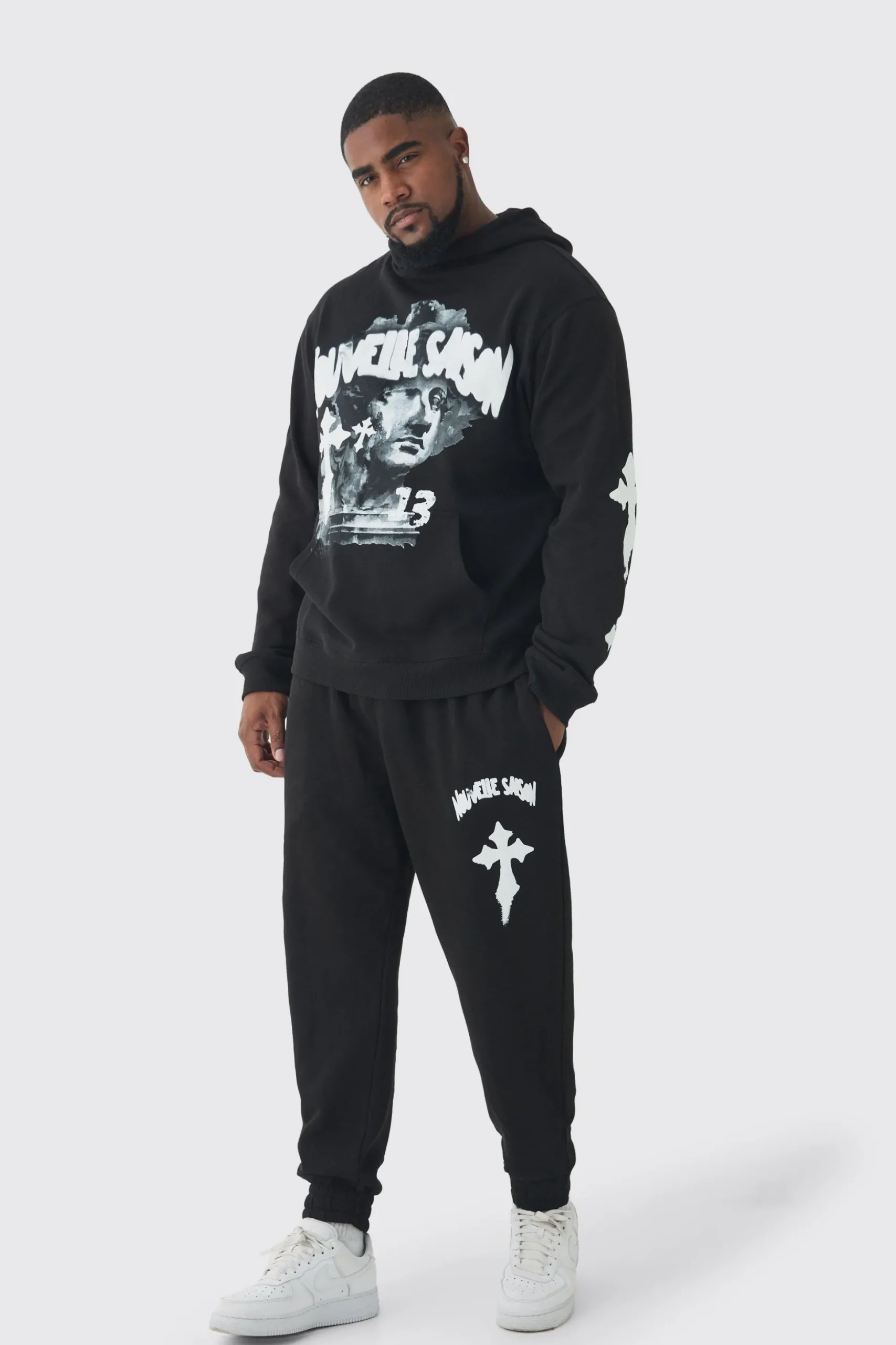Plus Gothic Renaissance Oversized Tracksuit | BoohooMAN UK