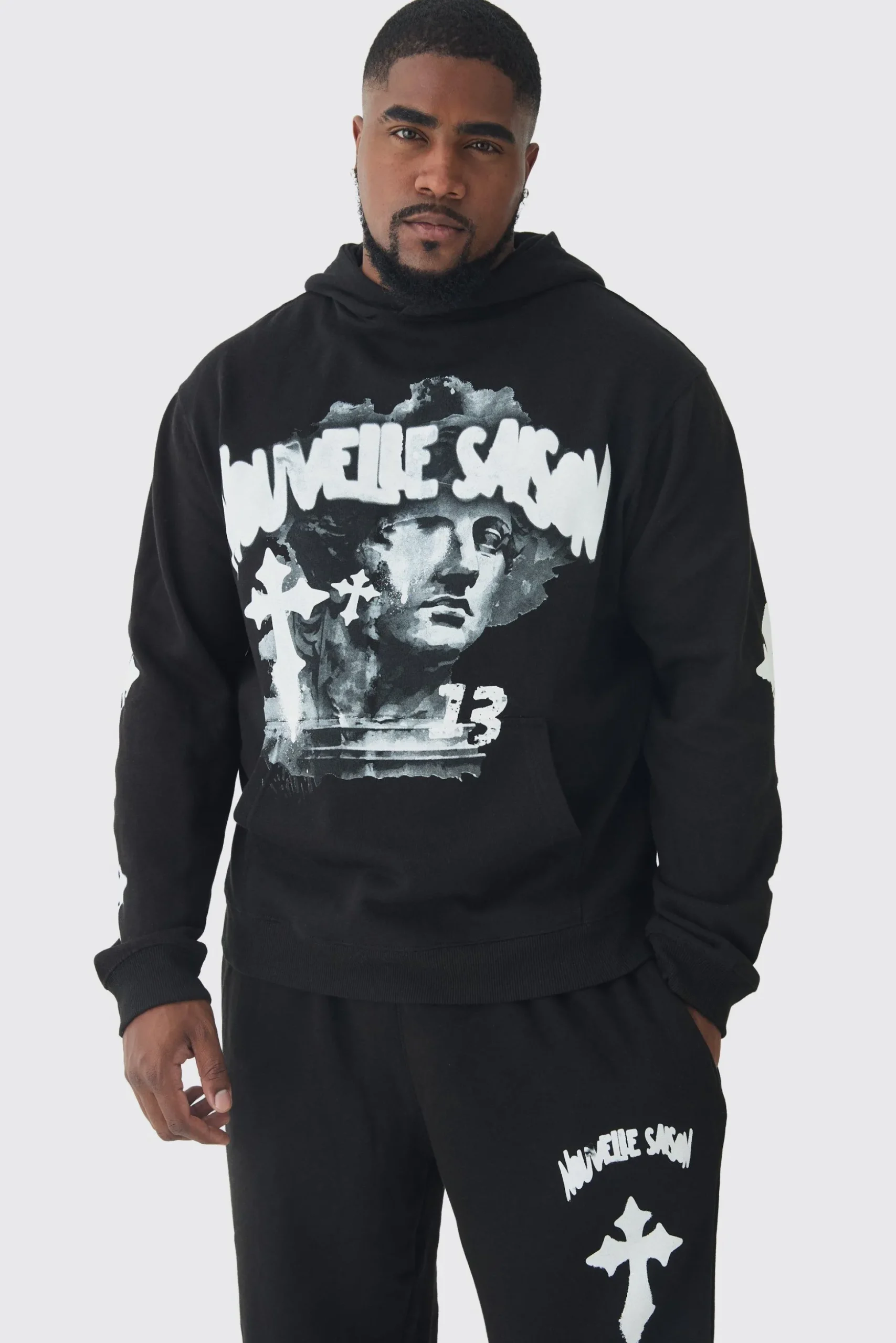 Plus Gothic Renaissance Oversized Tracksuit | BoohooMAN UK