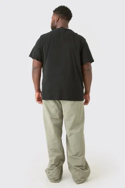 Plus Gothic Splice Print T-shirt In Black | BoohooMAN UK