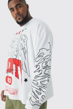 Plus Graphic Sweatshirt | BoohooMAN UK