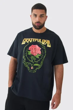 Plus Grateful Dead License Print T-shirt | BoohooMAN UK