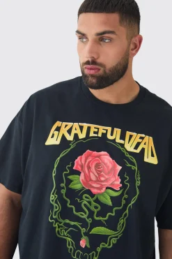 Plus Grateful Dead License Print T-shirt | BoohooMAN UK