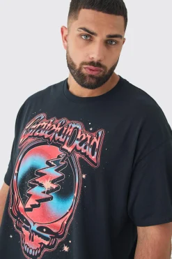 Plus Grateful Dead License Print T-shirt | BoohooMAN UK