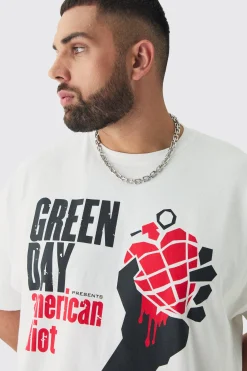 Plus Green Day License Print T-shirt | BoohooMAN UK