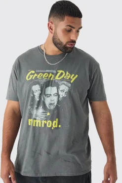 Plus Green Day License Print T-shirt | BoohooMAN UK