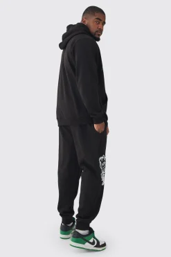 Plus Homme 13 Varsity Tracksuit | BoohooMAN UK